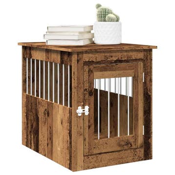 vidaXL Hondenbench 55x75x65 cm bewerkt hout oud houtkleurig, Verzenden, Nieuw