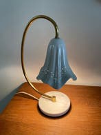Gebogen tafellamp - Faience, Verguld messing - Mid-Century, Antiek en Kunst, Antiek | Lampen