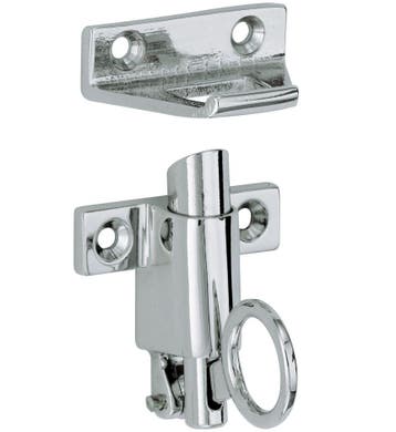 Raamknip Elegant met sluitplaat glans chroom, Verzenden, Nieuw