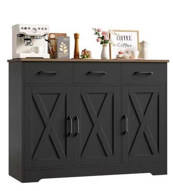 Dressoir Buffetkast met 3 Lades, 3 Deuren en Werkblad, Huis en Inrichting, Keuken | Keukenelementen, Verzenden, Nieuw
