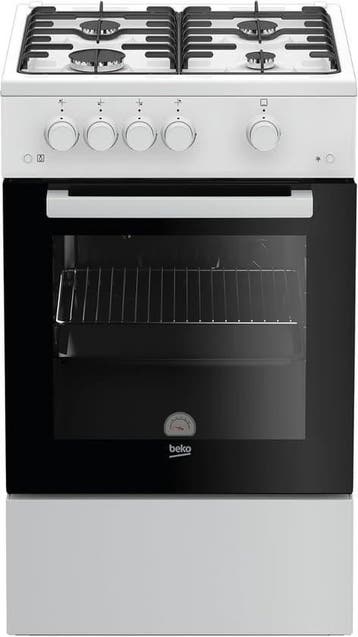 Beko FSG52010FW, Vrijstaand fornuis, Wit, Draaiknop, Wit,, Verzenden, Nieuw