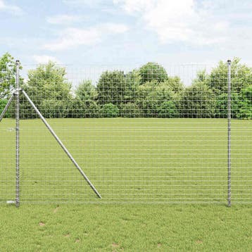 vidaXL ingegraven hekpalen 13 st Zilverkleurig Gepoedercoat, Tuin en Terras, Palen, Balken en Planken, Verzenden, Nieuw