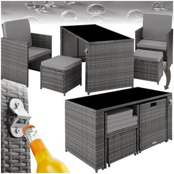 Wicker zitgroep Palermo 2+2+1 - grijs, Verzenden, Nieuw