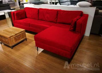 Loungebank Borne - loungebanken - Rood, Nieuw, 150 cm of meer, Stof, 200 tot 250 cm