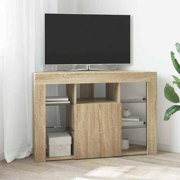 vidaXL Hoek LED TV Kast 100x40x68cm Sonoma Eiken Bewerkt, Minder dan 50 cm, Verzenden, Nieuw, Minder dan 100 cm