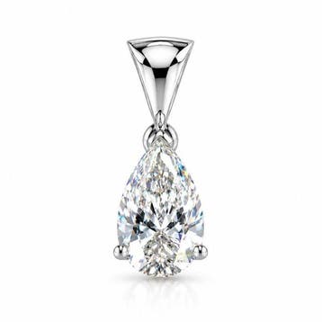 Hanger - 18 karaat Witgoud - 0.42ct. tw. Diamant