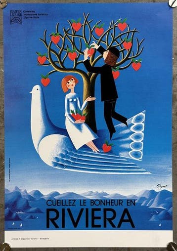 Raymond Peynet - Cueillez le bonheur en Riviera | poster