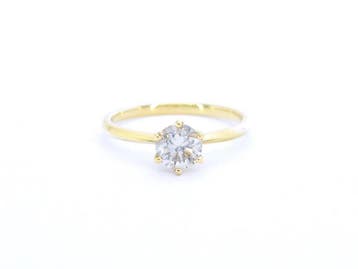 Online veiling: Verlovingsring, 18K goud (750), diamant 1.30, Nieuw