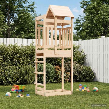 vidaXL Speeltoren Bruin Massief grenenhout, Kinderen en Baby's, Verzenden, Nieuw