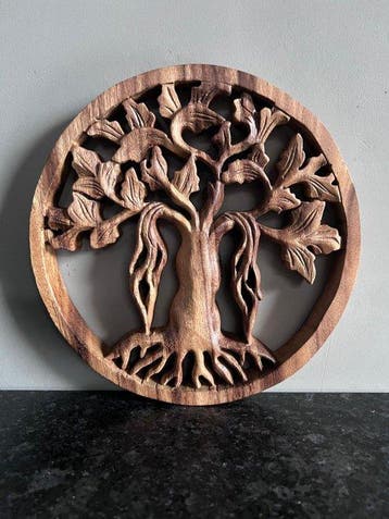 Decoratief ornament - Europa - Handgesneden Levensboom, Antiek en Kunst