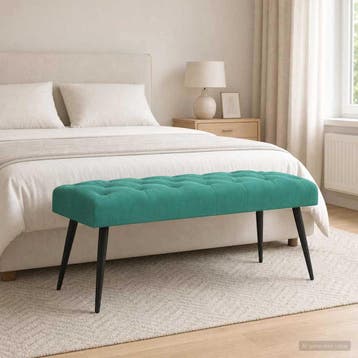 vidaXL Bank met knoopverstelling Turquoise 110 x 40 x 46 cm, Huis en Inrichting, Verzenden, Nieuw, Stof