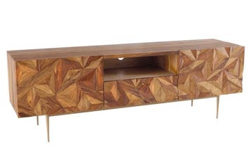 Massives TV-Board ALPINE 160cm Sheesham steenafwerking, Ophalen of Verzenden, Nieuw
