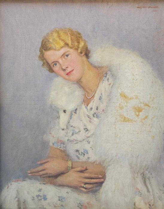 Hans Alexander Brunner (1895-1968) - Portrait einer Dame mit, Antiek en Kunst, Kunst | Schilderijen | Klassiek