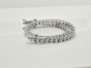Tennis armband - 18 karaat Witgoud - 4.40ct. tw. Diamant