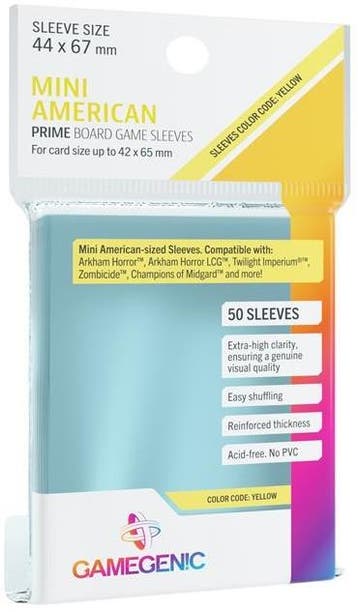 Sleeves Prime Mini American-Sized 44x67mm (50 stuks) |, Hobby en Vrije tijd, Verzenden, Nieuw