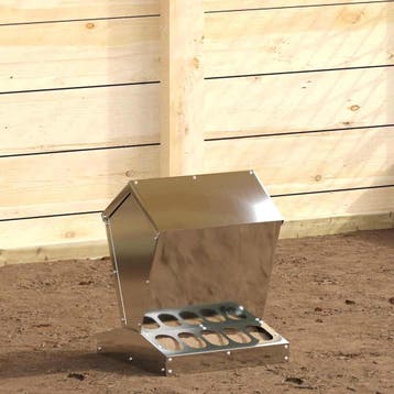 vidaXL Kip voerbak Zilver 30 x 30 x 39 cm Gegalvaniseerd, Verzenden, Nieuw