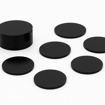 Set van 30 plastic schijfjes (zwart, 3x50 mm, acrylaat, PMM, Ophalen of Verzenden, Nieuw