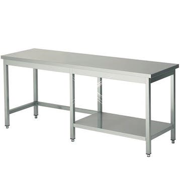 Rvs werktafel met halve bodemschap rechts 2100x600x900 mm, Verzenden, Nieuw in verpakking