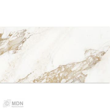 Carrara Gold mat 60x120 cm marmer look tegels wit met gouden, Verzenden, Nieuw