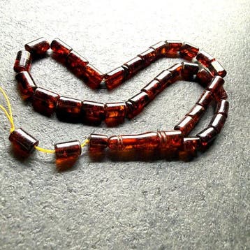Tesbih-gebedskralen in barrelvorm - Barnsteen - Baltic amber