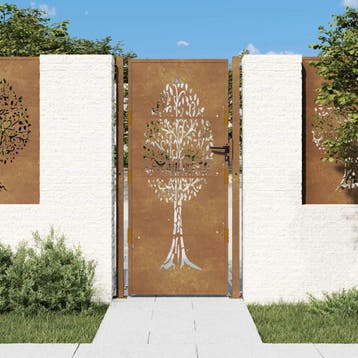 vidaXL Poort 100x175 cm boomontwerp cortenstaal, Verzenden, Nieuw