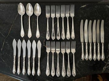 Bestekset (27) - Legering, Verzilverd - Vintage Sovjet