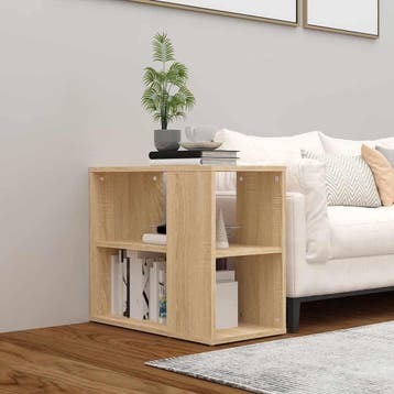 vidaXL Bijzetkast 60x30x50 cm bewerkt hout sonoma, Minder dan 50 cm, Verzenden, Nieuw, Minder dan 100 cm