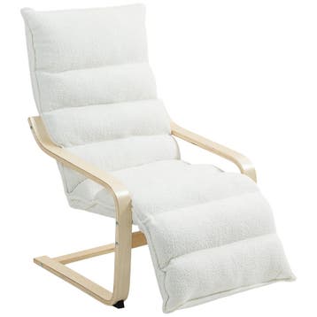 TRUUSK Loungestoel Fauteuil - Verstelbaar Voetensteun - Sher, Verzenden, Nieuw