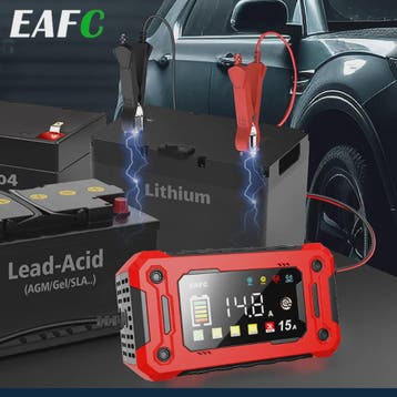 Slimme Acculader 12V 15A met LCD Display en Pulsreparatie vo, Fietsen en Brommers, Verzenden, Nieuw