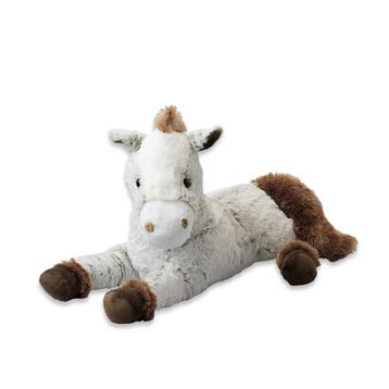 Pluche paard knuffel - liggend - lichtbruin en bruin - 30, Verzenden, Nieuw