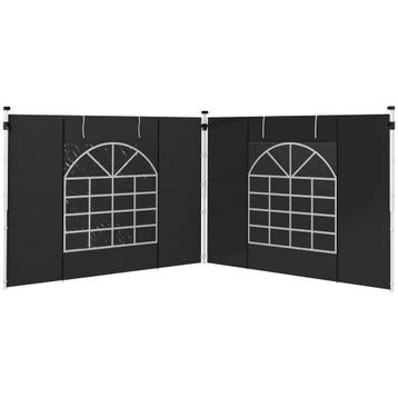 TRUUSK 2-delige Set Zijpanelen voor Paviljoen 3x3/3x6 M - Zi, Verzenden