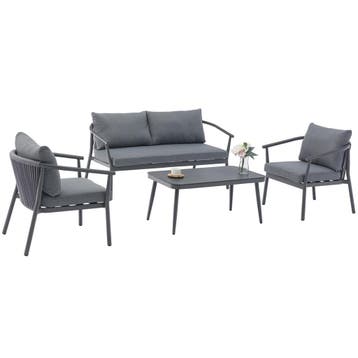 Malta stoel bank loungeset 4 delig aluminium rope, Ophalen of Verzenden, Nieuw