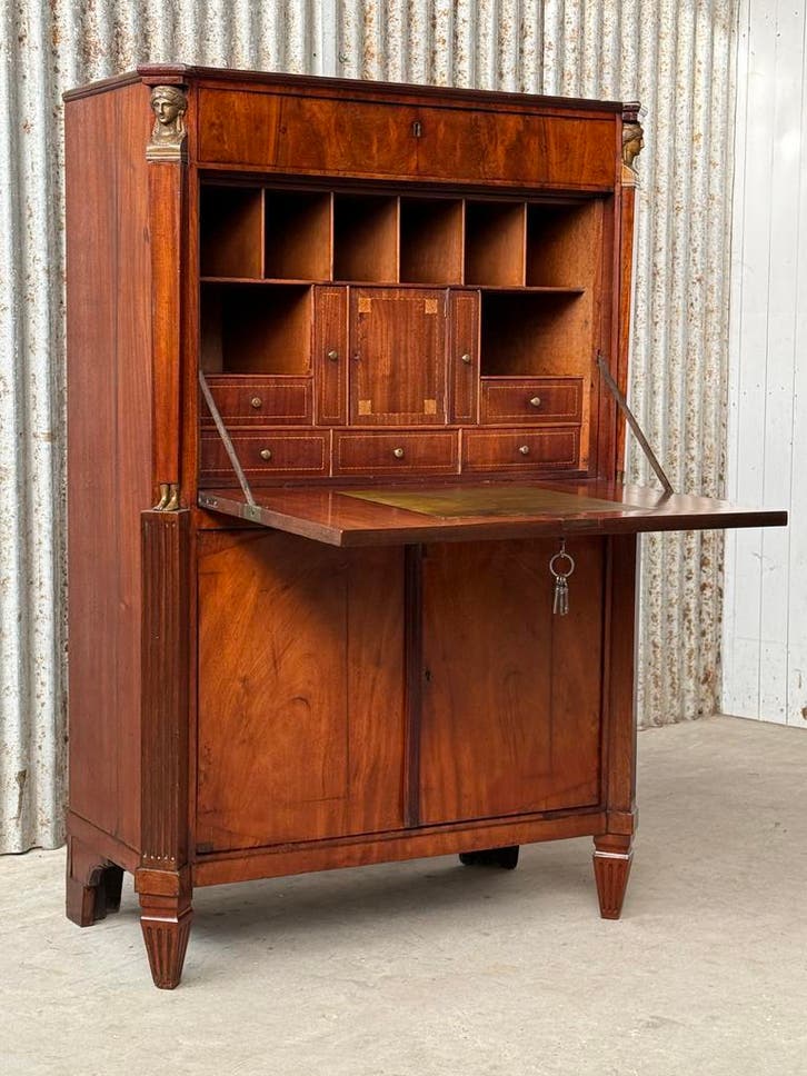 Buro, klepsecretaire, bureau secretaire klepburo XVI, empire, Antiek en Kunst, Antiek | Kantoor en Zakelijk, Ophalen of Verzenden