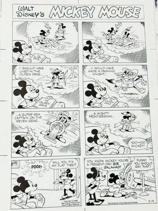 Disney - Stripverhaalbewijs - Mickey Mouse Comics (1982), Verzamelen, Disney