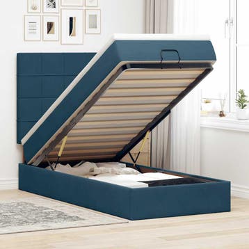 vidaXL Ottoman bed met matrassen 80x200cm fluweel, Eenpersoons, Nieuw, 80 cm, 200 cm