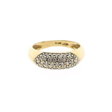 Gouden pavéring met zirconia, 18 tot 19, Gebruikt, Ophalen of Verzenden, Met edelsteen