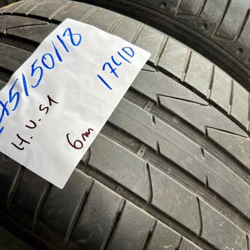 2 x Hankook 245-50-18 Zomerbanden 6mm, Auto-onderdelen, 18 inch, Ophalen of Verzenden, Band(en), Personenwagen