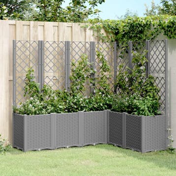 vidaXL Plantenbak met latwerk 160x120x140 cm polypropeen, Tuin en Terras, Bloembakken en Plantenbakken, Verzenden