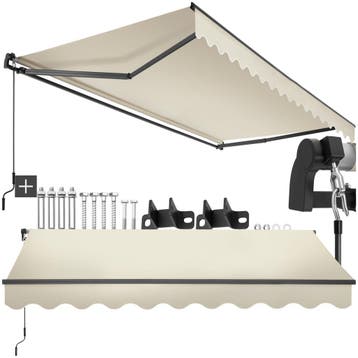 Zonnescherm Ornella met wandhouder - 300 x 250 cm, beige, Tuin en Terras, Verzenden, Nieuw