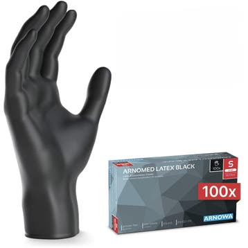 GGM Gastro | (10 stuks) ARNOWA | Wegwerp latex handschoenen, Verzenden, Zwart, Nieuw, Werkschoenen