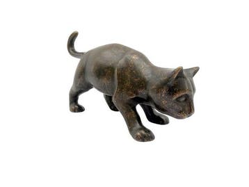 Beeldje - Curious Kitten - Brons