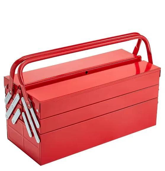 Metalen gereedschapskist met handvat – Cantilever opbergkist, Huis en Inrichting, Woonaccessoires | Kisten, Nieuw, Verzenden