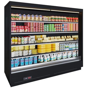 Rek, Display Perfo B43 x D23 x H142cm, geel, Nieuw, Gebruikt