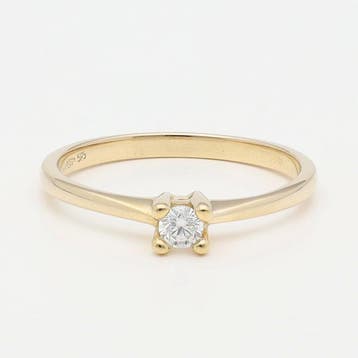 Ring - 14 karaat Geel goud Diamant (Natuurlijk), Nieuw