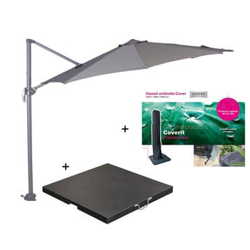 Garden Impressions Hawaii zweefparasol S Ø300 - donker grijs, Verzenden, Nieuw
