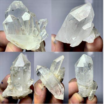 Terminated kwarts kristallen cluster - partij Kristalcluster, Verzamelen, Mineralen en Fossielen