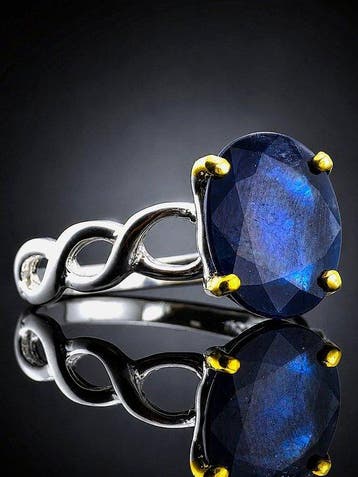 Saffier - Zilver, 925 - Ring - Infinity Design