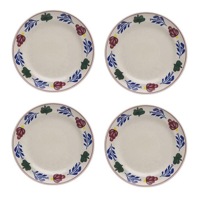 Boerenbont Gebaksbordjes 17,5cm set 4 Stuks (Huishouden), Huis en Inrichting, Keuken | Servies, Nieuw, Aardewerk, Verzenden