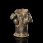 Oud Zilver Ceremoniële staf met appliques van een stier,, Antiek en Kunst