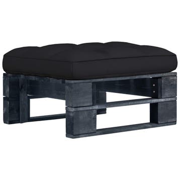 vidaXL Tuinhocker pallet zwart geïmpregneerd grenenhout, Verzenden, Nieuw